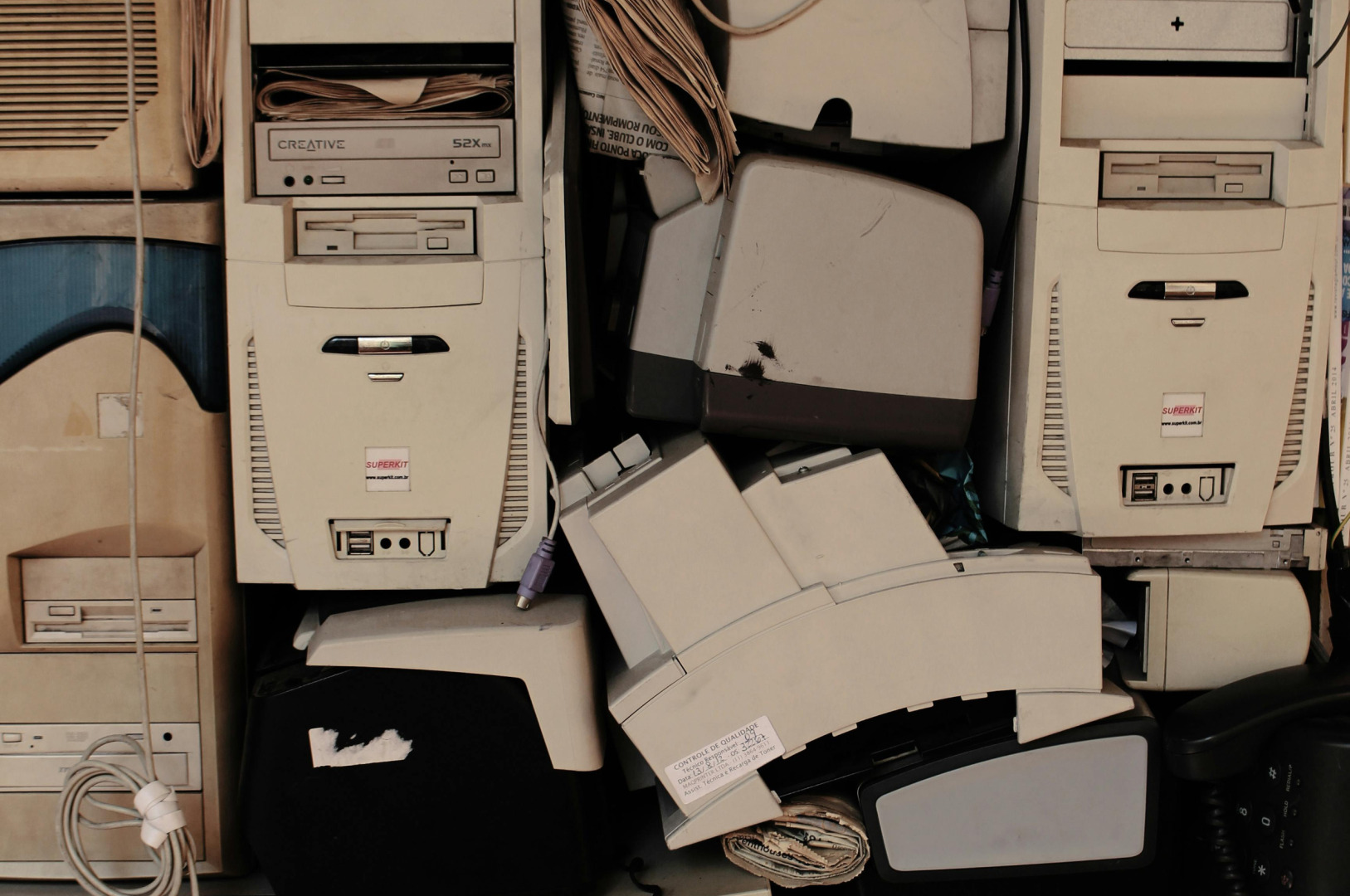 E-waste pile